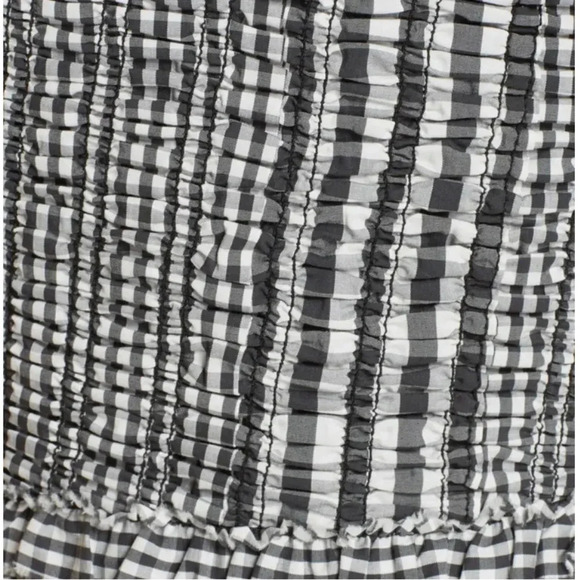 3.1 Phillip Lim Smocked Gingham Top Black/White 2 - Picture 3 of 15